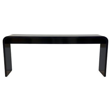 Mid-Century Blue Laminate Waterfall Console Table, 1970s