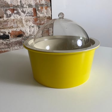 Vintage Yellow Chilling/Cooling Serving Bowl with Lid 