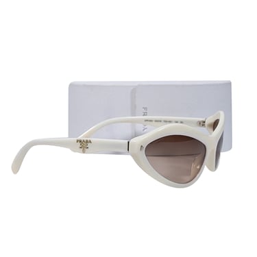 Prada - Ivory Elongated Cat Eye Sunglasses