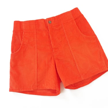 vintage OP shorts / corduroy shorts / 1990s OP orange corduroy elastic waist shorts 32 