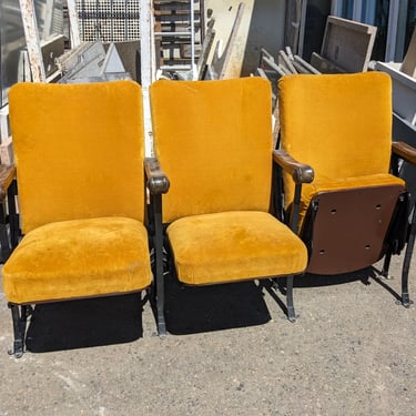 Velvet Folding Theatre Seat Trio