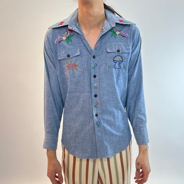 70s Chambray Button Up