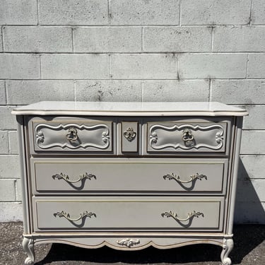 French Provincial Nightstand Bachelor Chest Bedside Table Bombe Gold Neoclassical Furniture Console Bedroom Shabby Chic CUSTOM PAINT AVAIL 