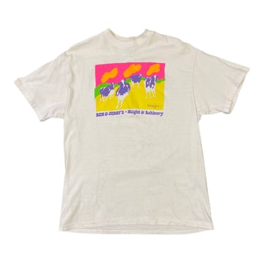 (L) Vintage White Ben &amp; Jerry's T-Shirt 030722 JF