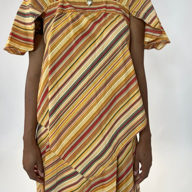 70s Boho Jupiter Stripe Cotton Two Piece