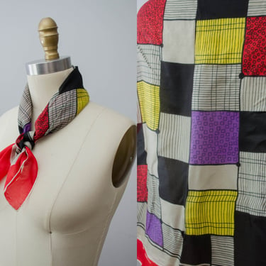 square silk scarf | geometric scarf | silk bandana 