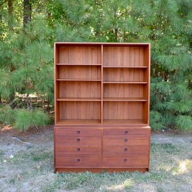 Mid Century Teak storage drawers and hutch shelving 