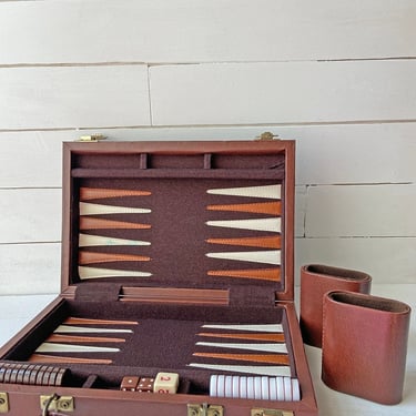 Vintage Backgammon Set, Travel Backgammon Board Game // Vintage Board Game, Perfect Game 
