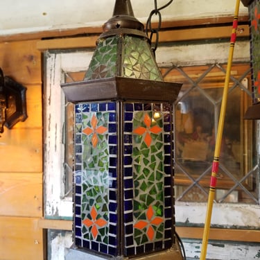 Mosaic Stained Glass Pendant Light
