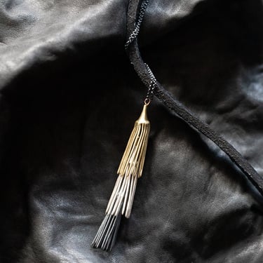 Triple Fringe Stacked Sterling Silver Necklace