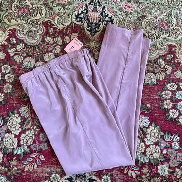 Vintage early ‘80s Jones New York pants, dusty lilac silky plusher, ladies XS/XXS 