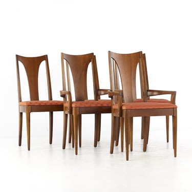 Broyhill Brasilia II Mid Century Walnut Dining Chairs- Set of 6 - mcm 