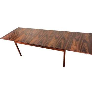 Mid Century Danish Modern Large Rosewood Dining Table With 2 Folding Extension Leaves By Skaraborgs Seats 10 
