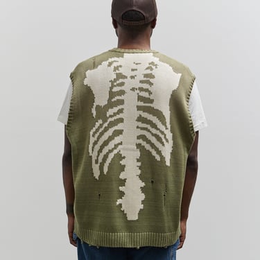 Kapital 5G Knit Bone Vest, Khaki