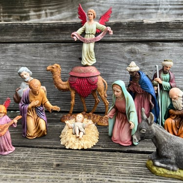 vintage Italy nativity M. Landi Italian crèche figures scene 