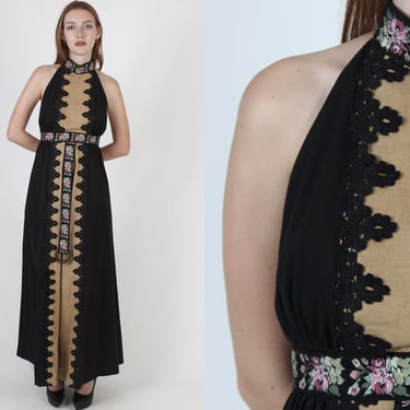 60's Gunne Sax Black Label Dress, 1969 Medieval Inspired Muslin Gown, Fairycore Renaissance Faire Maxi Dress Size 13 