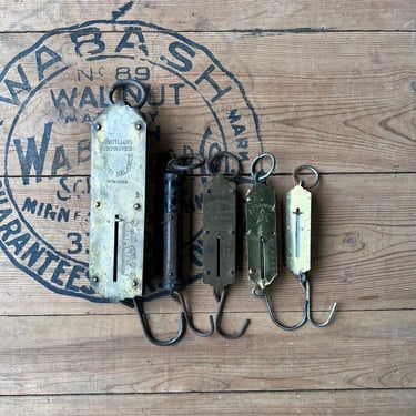 Antique Lot of 4 Brass Hanging Scales 