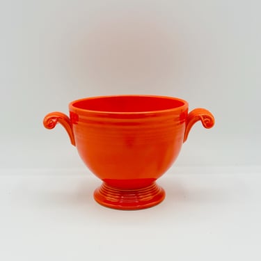 Vintage Fiestaware Homer Laughlin Original  Bright Orange Sugar Bowl by LeChalet