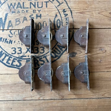 Antique Set of 8 Window Sash Pullies Salvaged Hardware 