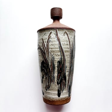 Impressive Large Modernist Studio Pottery Vase Vintage Mid Century Modern 14.25” 