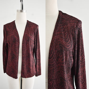 1990s Red and Black Glittery Jacket 