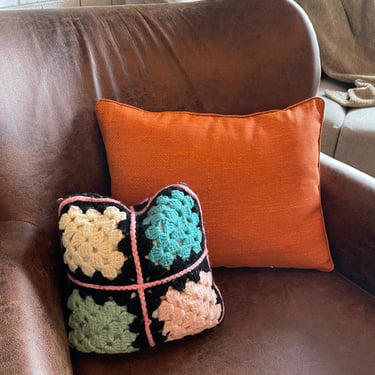 Vintage Granny Square Pillow 