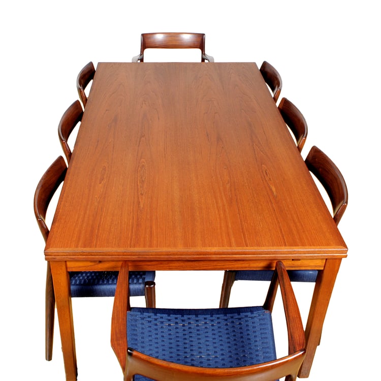 Danish Modern Ex-Large Expanding Teak Dining Table