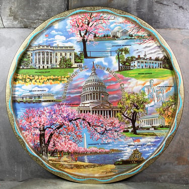 Washington D.C. Souvenir Tin Tray - Vintage Souvenir Tray from Washington D.C. - Circa 1960s | Bixley Shop 