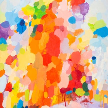 Domenick Capobianco, Colorful Abstract Oil on Panel