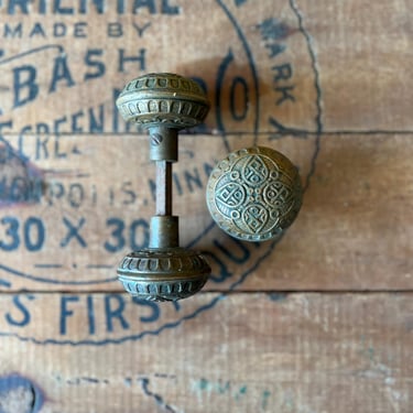 1880s Set of 3 Brass Norwalk Salvaged Door Knobs H-22100 