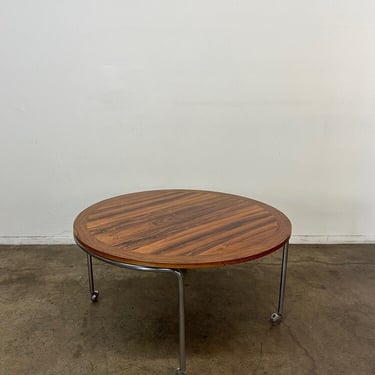 Danish modern Rosewood & Chrome Coffee Table 