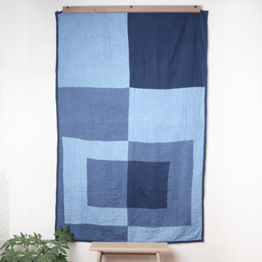 Indigo Patchwork Linen Quilt