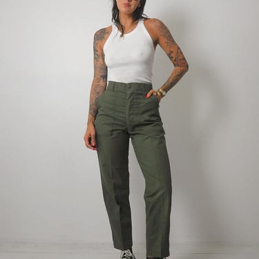 1980's OD Military Utility Trousers 28" waist