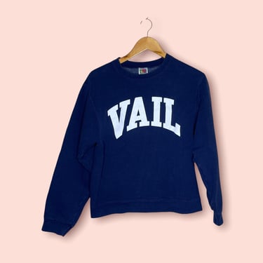 Vintage 90's Vail Ski Sweatshirt Navy Blue, Size Small 