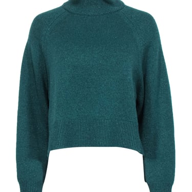 Zadig & Voltaire - Green Wool & Cashmere High-Low Turtleneck Sweater Sz XS