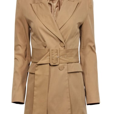 Elisabetta Franchi - Tan Double Breasted Trench Coat Sz M