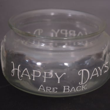 1933 Prohibition Era Glass Bowl | "Happy Days Are Back" GOP Elephant & DEM Donkey Etching | Decorative Fish Bowl / Candy Dish 