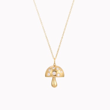 Diamond Mushroom Pendant Necklace