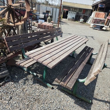 8' Wooden Picnic Table and Benches