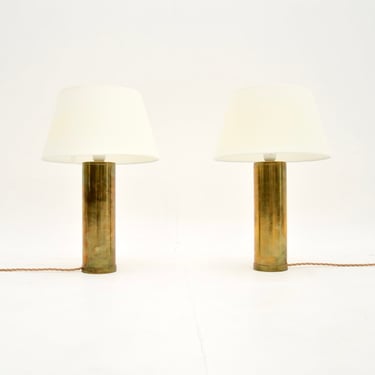 Pair of Vintage Swedish Brass Table Lamps