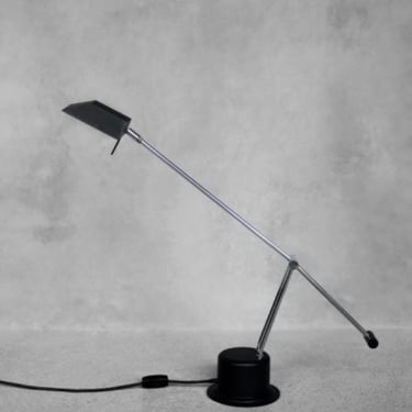 Mid-Century Belgian Modern Minimalist Black Desk Lamp from Massive, 1980s 