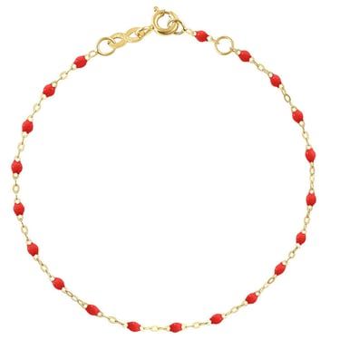 7.1&quot; Classic Gigi Bracelet - Poppy + Yellow Gold