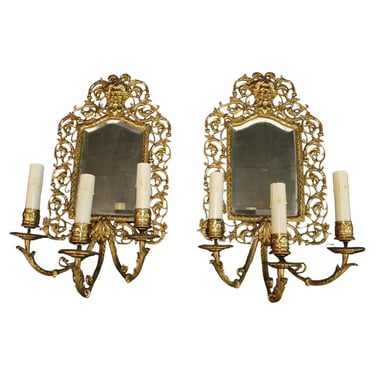 Beautiful Pair of French late 19th Century bonze sconces