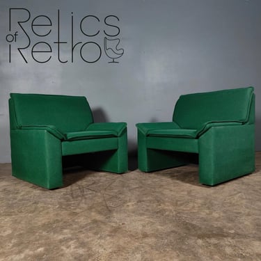 Green Wool Lounge Chair Mid Century Vintage Retro MCM 