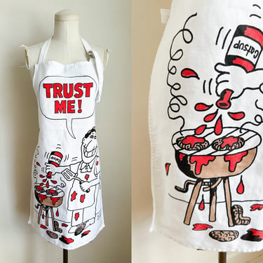 Vintage 1980s Humor Grilling BBQ Apron 