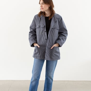 Vintage Grey Chore Coat | Unisex Cotton Utility Work Jacket | Made in Italy | M L | IT416 