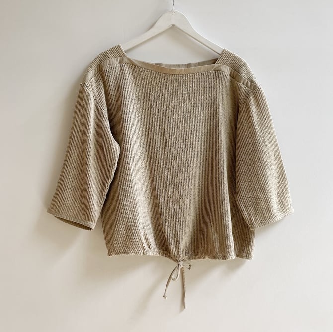 Relaxed Tie Knit Blouse