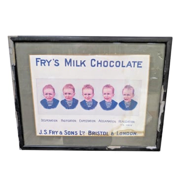 Framed Vintage Advertisement Fry's Milk Chocolate Bristol & London, England 