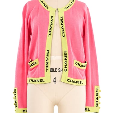Chanel Neon Logo Trim Sweater