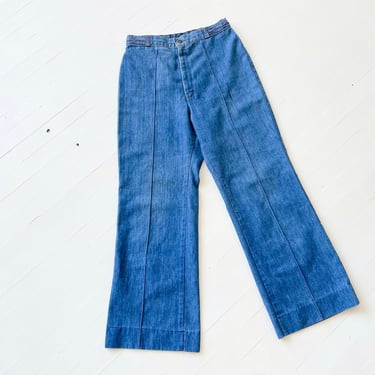 Vintage Braided Waist Blue Denim Jeans 